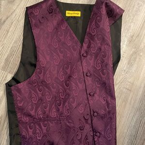 Oliver George Purple Paisley Vest